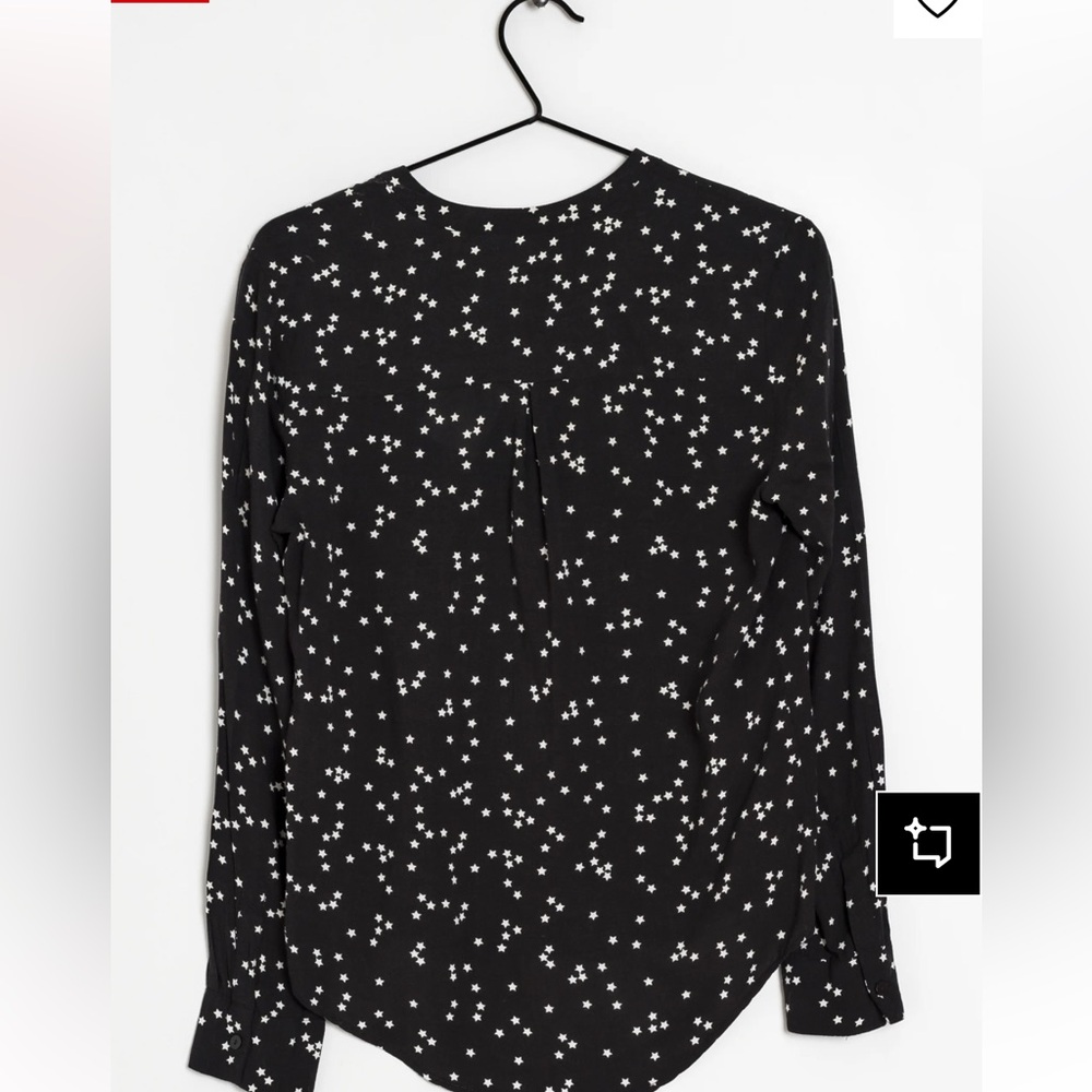 Mango Black Star Pattern Blouse - image 2